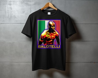 Mario Balotelli Italy T-Shirt, Retro Soccer Graphic Tee, Azzurri Fan Apparel