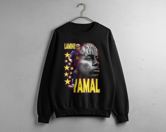 Lamine Yamal Barcelona Sweatshirt, Football Star Crewneck, Retro Style Gift