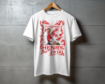 Maglietta da calcio Thierry Henry King Henry dell'Arsenal, maglietta grafica retrò da calcio