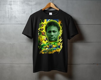 Neymar Joga Bonito T-Shirt Brazilian Football Star Tee, Soccer Fan Gift, Retro Football Jersey