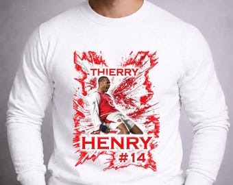 Felpa Thierry Henry Arsenal Football Legend, girocollo con grafica King Henry