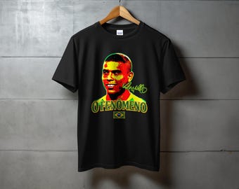 Ronaldo Nazário R9 O Fenômeno T-Shirt, Brazilian Football Icon Retro Jersey