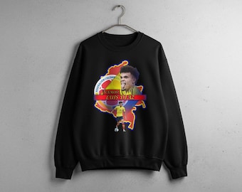 Luis Diaz Colombia Sweatshirt, Football Fan Jumper, Retro Soccer Style