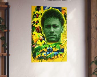Neymar Brazil Football Poster, Iconic Soccer Wall Art, Fan Gift