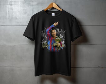 Maglietta Ronaldinho, leggenda del calcio brasiliano, regalo per appassionati di calcio, maglia da calcio retrò