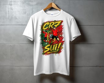 Maglietta da tifoso di Cristiano Ronaldo CR7 Portogallo, GOAT Soccer Graphic Tee.