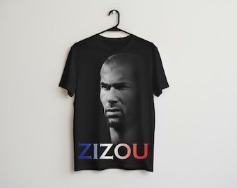 Maglietta da calcio di Zinedine Zidane Zizou, Francia, leggenda del calcio.