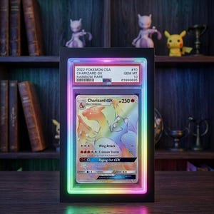 Graded Card Display Frame Case Rgb LED Light – Pokemon TCG Cards PSA sgc cgc image 1