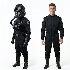 TIE Fighter Pilot Jumpsuit – Screen-Accurate Cosplay Flight Suit with Imperial Patches