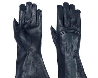 Custom Darth Vader Leather Gloves | Screen-Accurate Reverse Stitched Sith Lord Gauntlets | Handmade Cosplay Gear