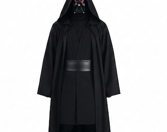 Darth Maul-kostym komplett set – Sith Lord Cosplay-outfit med mantel, tunika och bälte
