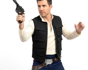 Han Solo Vest Shirt Set | Galactic Smuggler Cosplay Outfit | Sci-Fi Convention Uniform