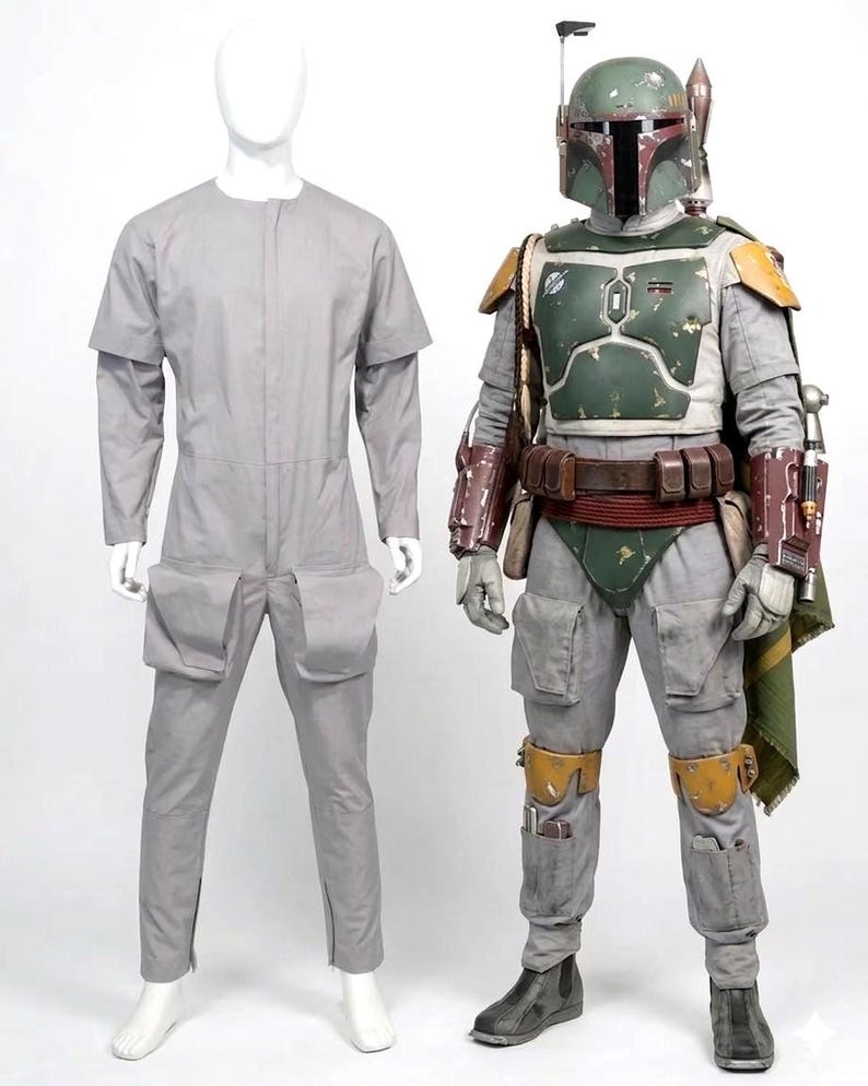 Boba Fett flight suit, professional handmade tactical costume for Mandalorian cosplay and Star Wars fans.