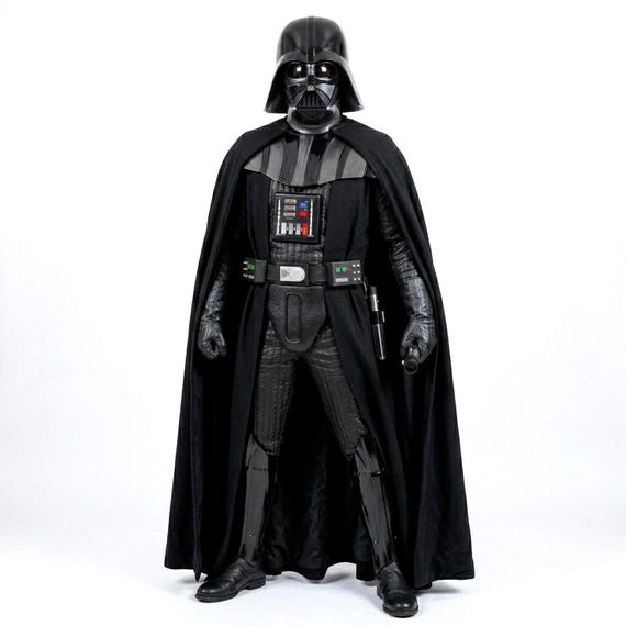 Darth Vader Cosplay Costume - Sith Lord Flight Suit With Cloak & Robe - Star Wars Dark Side Quilted Armor Undersuit Lego Style Outfit