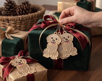Gold Dog FSL Ornament Design, Freestanding Lace Machine Embroidery File (Digital Download)