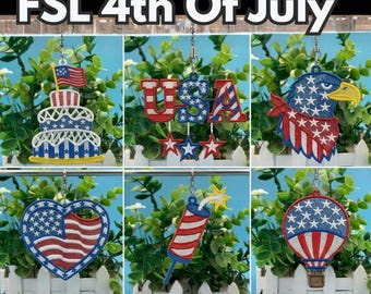 FSL 4th of July Embroidery Designs: Patriotic Lace Ornaments (Instant Download)