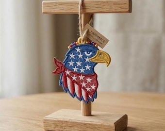 FSL 4th of July Eagle Embroidery Designs: Patriotic Lace Ornament (Instant Download)