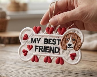 FSL I Love My Dog Lace Earrings&Ornament: Free Standing Embroidery Design (Digital Download)