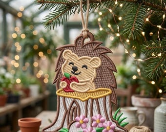 FSL Lion Apple Embroidery Design, Baby Animal Nursery Machine Pattern (Instant Download)