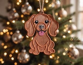 Freestanding Lace Dog Ornament, Machine Embroidery Design (Digital Download)