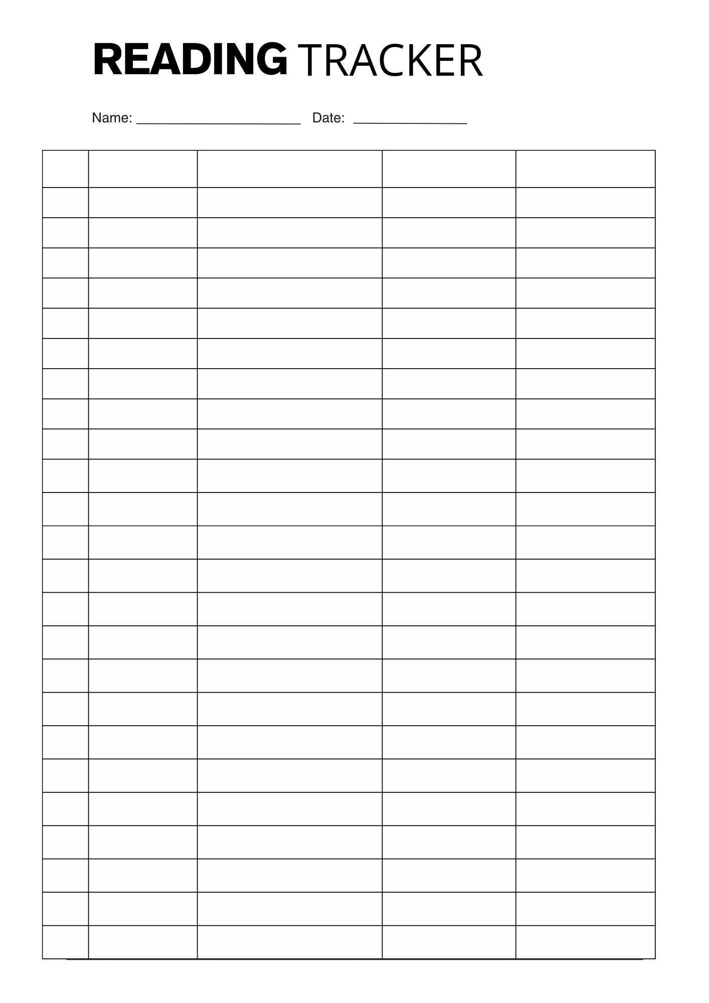 Reading Tracker - Printable A4 & US Letter Minimalist Reading Log ...