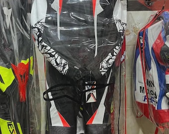 Traje de moto Alpinestars V2 Original de piel de vacuno, traje de moto de competición con certificación CE.