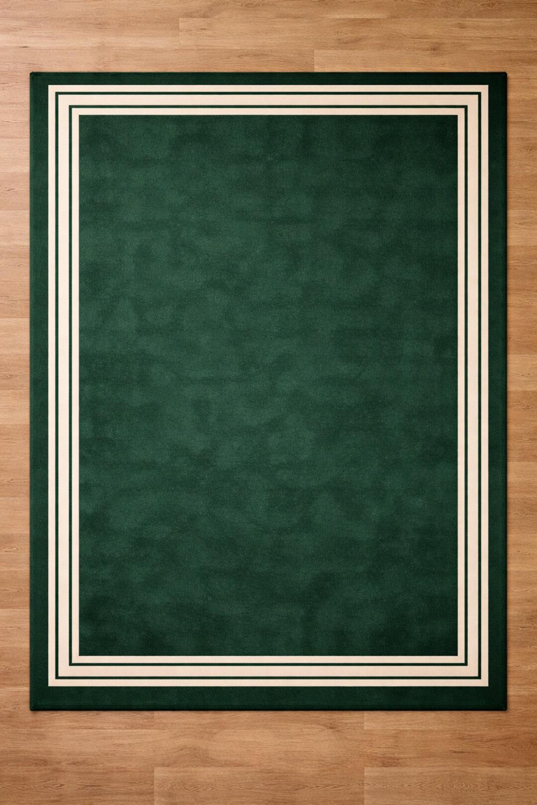 Solid Green Rug Emerald Green Hand Tufted Rug, Minimal Border Carpet, Luxury Wool Area ...