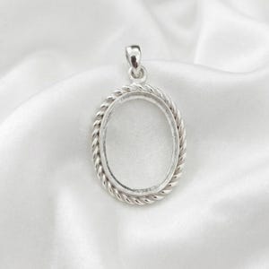 925 Sterling Silver Pendant, 6x8mm Pendant, Semi Mount Pendant, Empty Blank Bezel Setting, Mountain Base Holder Without Stone DIY Inlay
