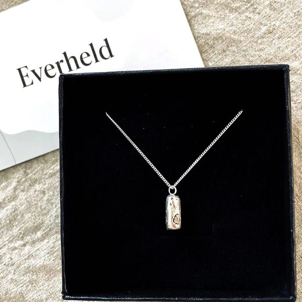 Memorial Pendant Necklace, Loved Ones Ashes in Silver, Each One Individual and Unique