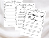Letters to Baby Time Capsule Set, Minimalist Bow Baby Shower Activity, Printable Guest Book Alternative, Note to Baby Keepsake