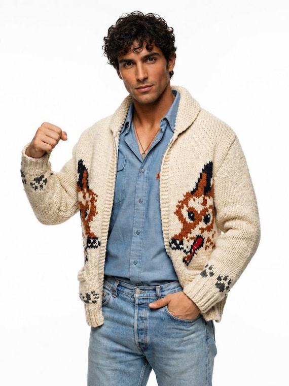 Fox Cardigan Inspired Hail Mary | Hand Knit Wool Zip Sweater