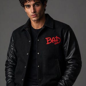 Handmade Michael Jackson BAD Tour Jacket | MJ Varsity Jacket | 80s Concert Costume