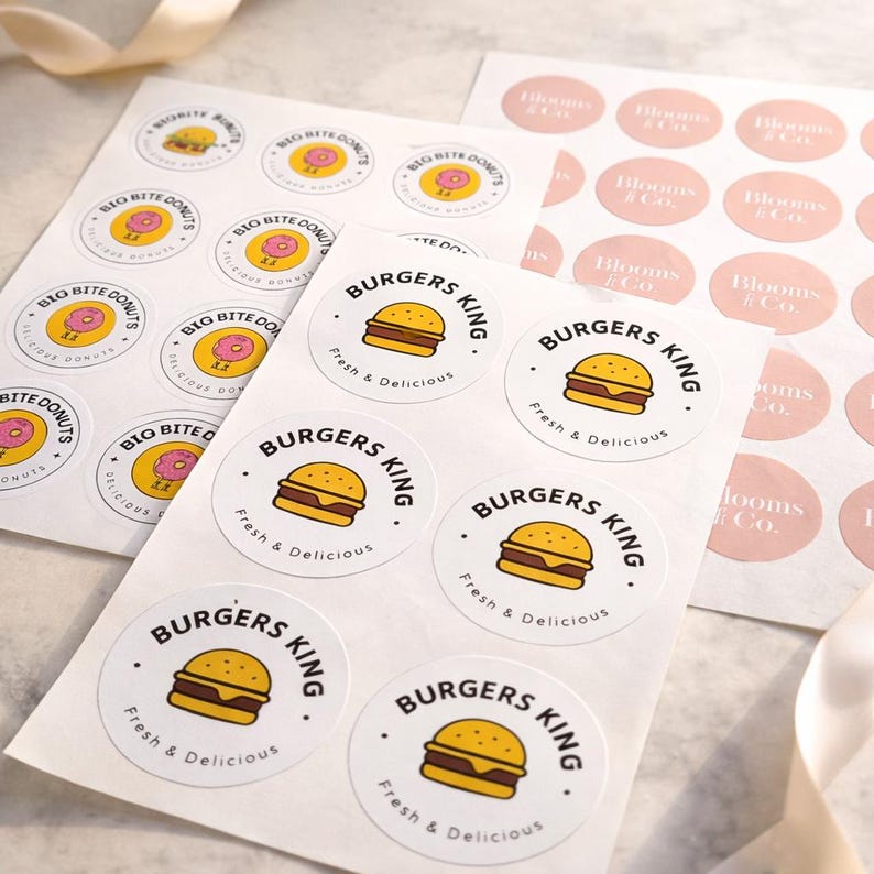 Personalized Logo Stickers | Custom Round Matte Labels (45mm) - Etsy