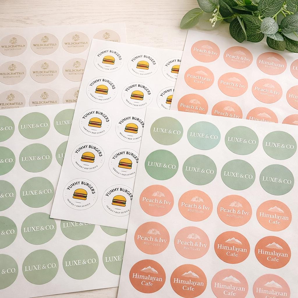 Personalized Logo Stickers | Custom Round Matte Labels (45mm) - Etsy
