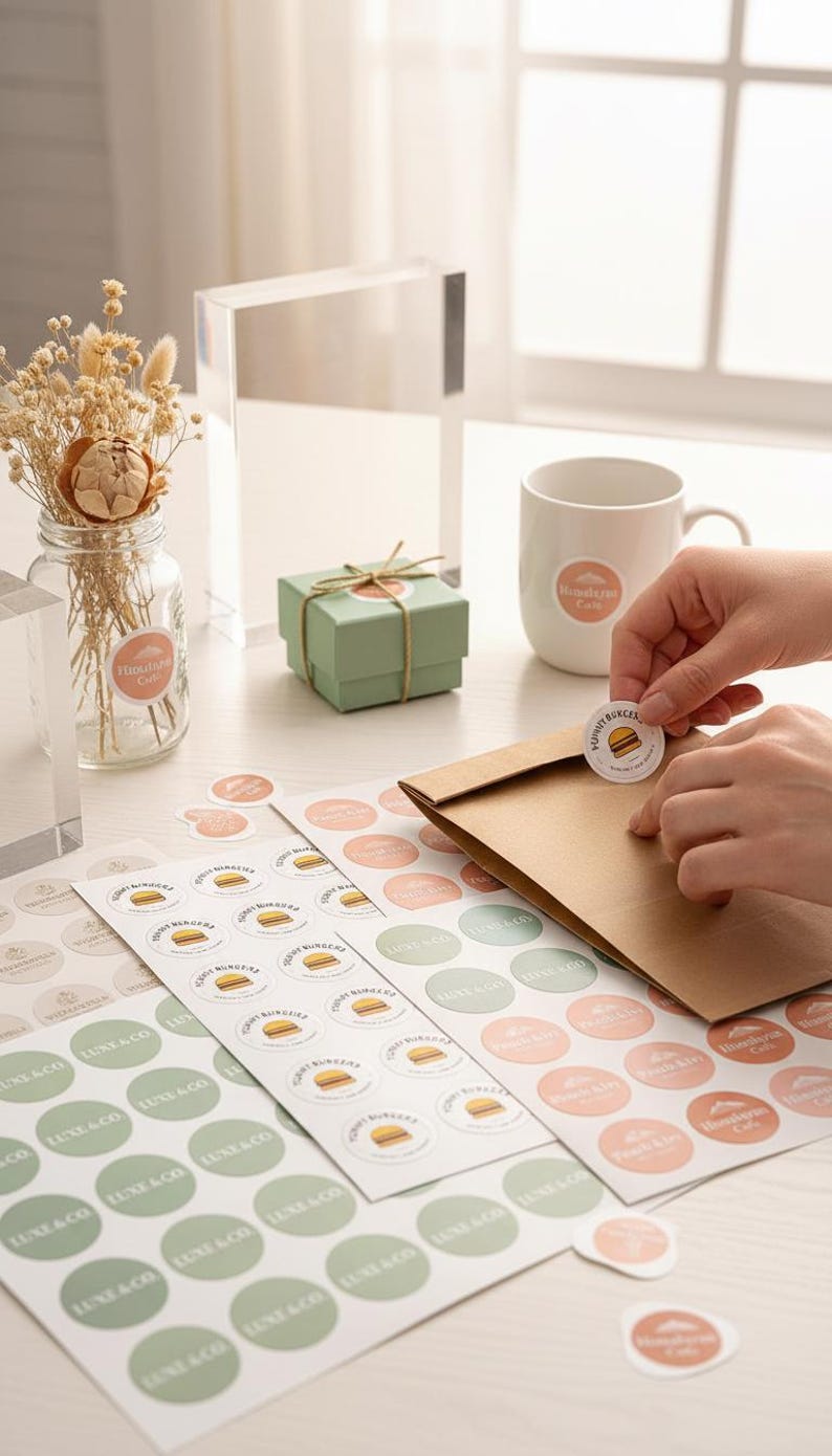 Personalized Logo Stickers | Custom Round Matte Labels (45mm) - Etsy