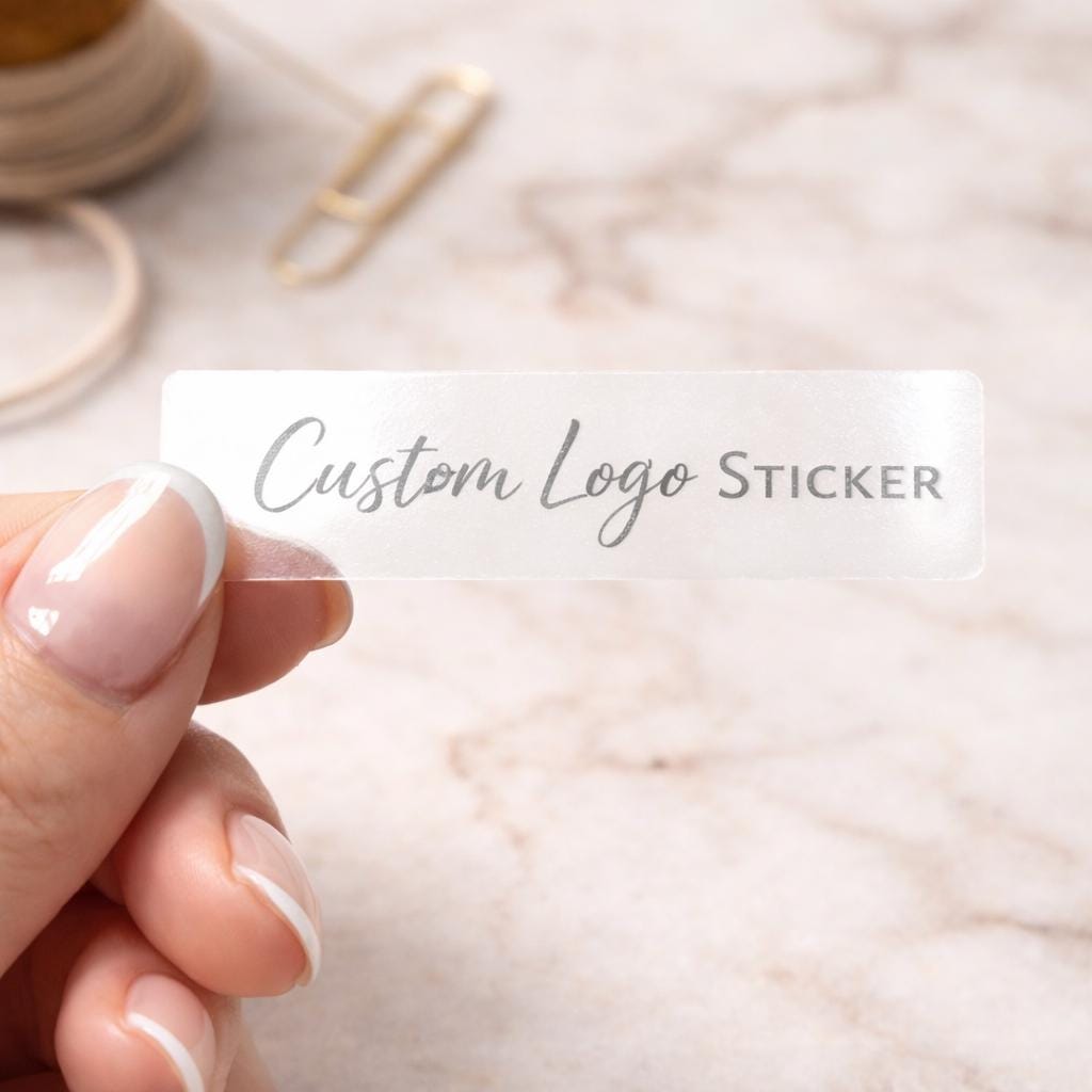 Custom Rectangle Stickers, Personalized Logo Labels, Transparent or ...