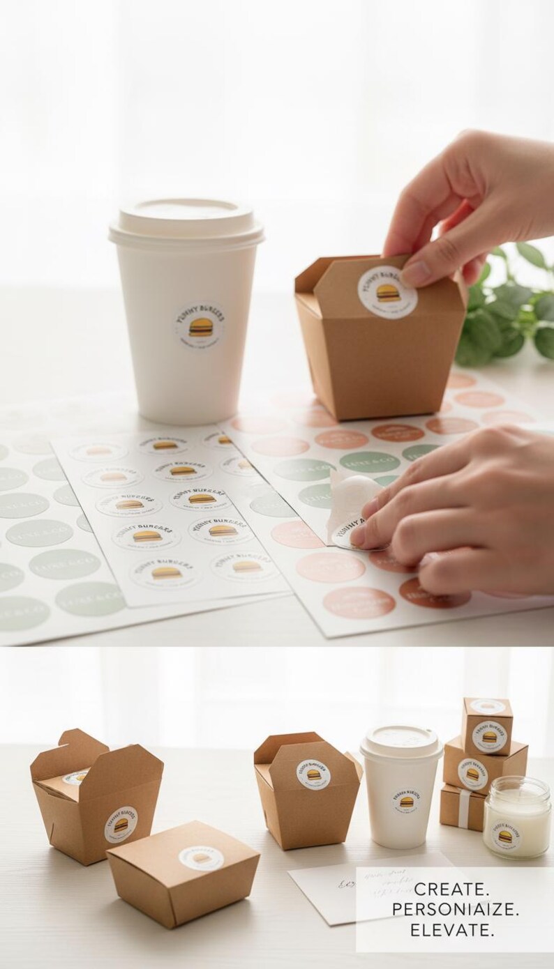 Personalized Logo Stickers | Custom Round Matte Labels (45mm) - Etsy