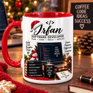 Personalized Software Developer Mug, Programmer Coffee Cup, Coding Gift for Developer, Custom Techie Gift, Computer Science Gift