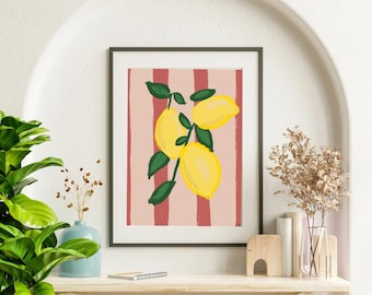 Lemon Branch Poster, Summer Feelings Wall Art Print