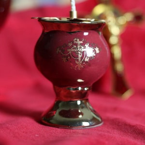 2,36 tum kristen keramiklampa. Inkluderar lampa, veke och flöte.