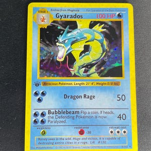 Gyarados 1999 Base Set 1st Edition Holo Replica Proxy Pokemon Card (6/102) – Shadowless TCG