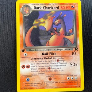 Carta Pokémon Charizard Oscuro 1.ª Edición - Equipo Rocket Personalizado 2000 - 21/82