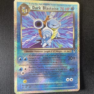 Pokémonkortset med Dark Blastoise, Gengar, Snorlax 2002 Legendarisk Replika - Handgjord Glänsande Omvänd Holo Proxy TCG