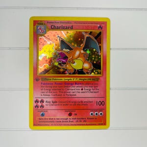 Charizard 1st Edition Holo Card – Base Set 4/102 Pokemon Holographic Shiny TCG Gift