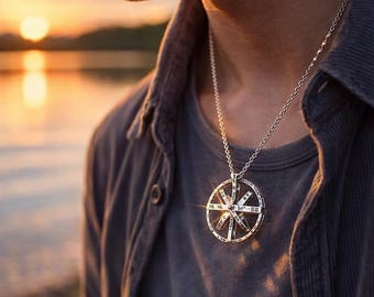 Rotating Armillary Sphere Necklace Vintage Astronomy Pendant Cosmic Orb Necklace Celestial Jewelry Universe Inspired Gift for Women Men