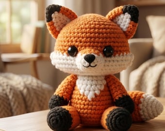 Fox Amigurumi Crochet Pattern PDF, Easy Beginner Crochet Fox Plush Toy, Low Sew Woodland Animal Amigurumi Tutorial