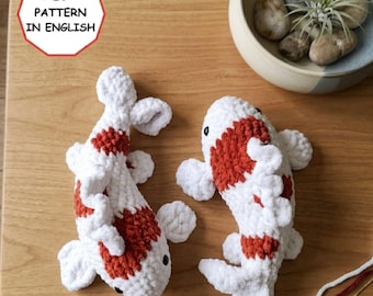 Koi Fish Crochet Pattern PDF | Beginner Friendly Amigurumi Carp Plush Toy Tutorial | Cute Pond Fish Decor | Instant Digital Download PDF