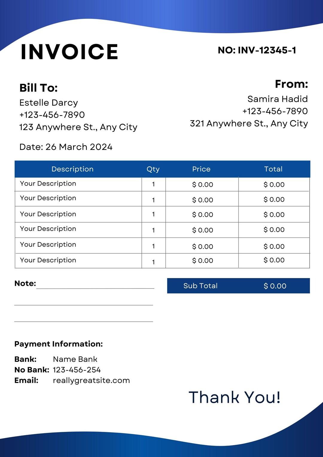 Canva Editable Invoice Template, Professional Small Business Billing ...