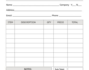 Editable Canva Invoice Template, Minimalist Small Business Billing Form (Digital Download)
