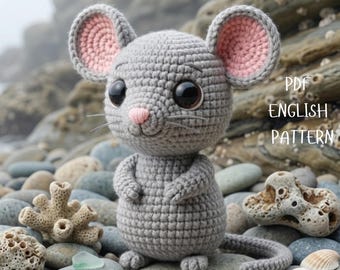 Amigurumi Mouse Crochet Pattern PDF, Cute Kawaii Plush Mouse Tutorial, Beginner Friendly DIY Stuffed Animal, Instant Download